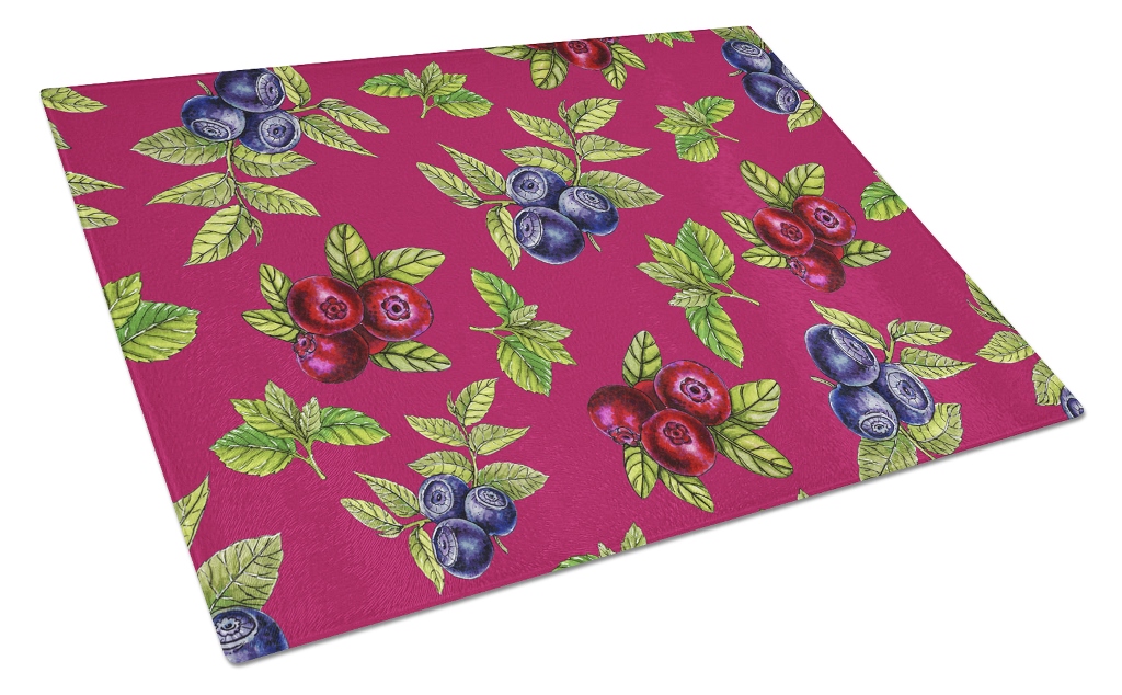 BB5209LCB Berries Glass Cutting Board, Large