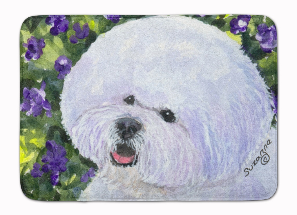 SS8897RUG Bichon Frise Machine Washable Memory Foam Mat