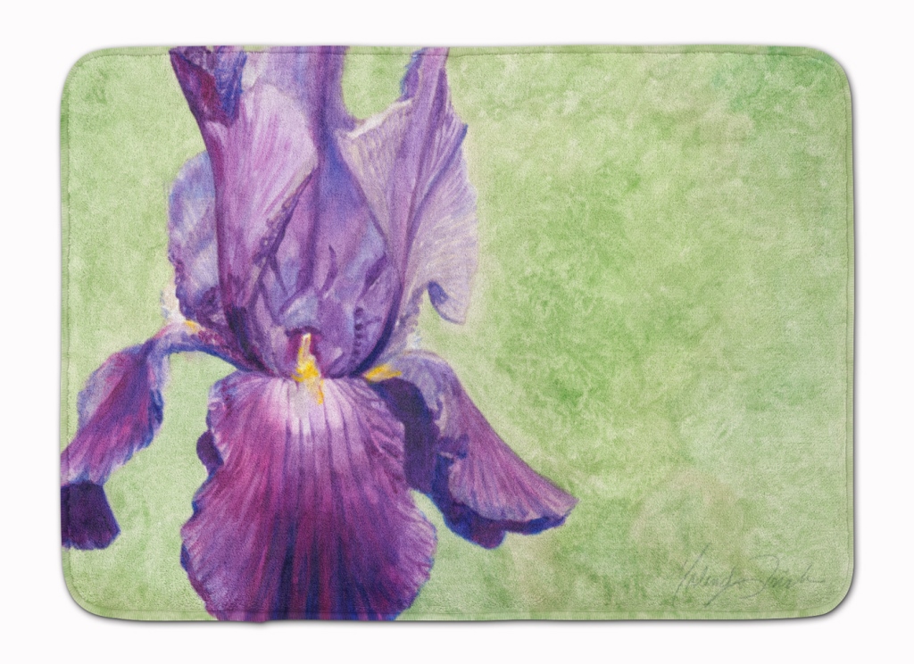 TMTR0234RUG Purple Iris by Malenda Trick Machine Washable Memory Foam Mat