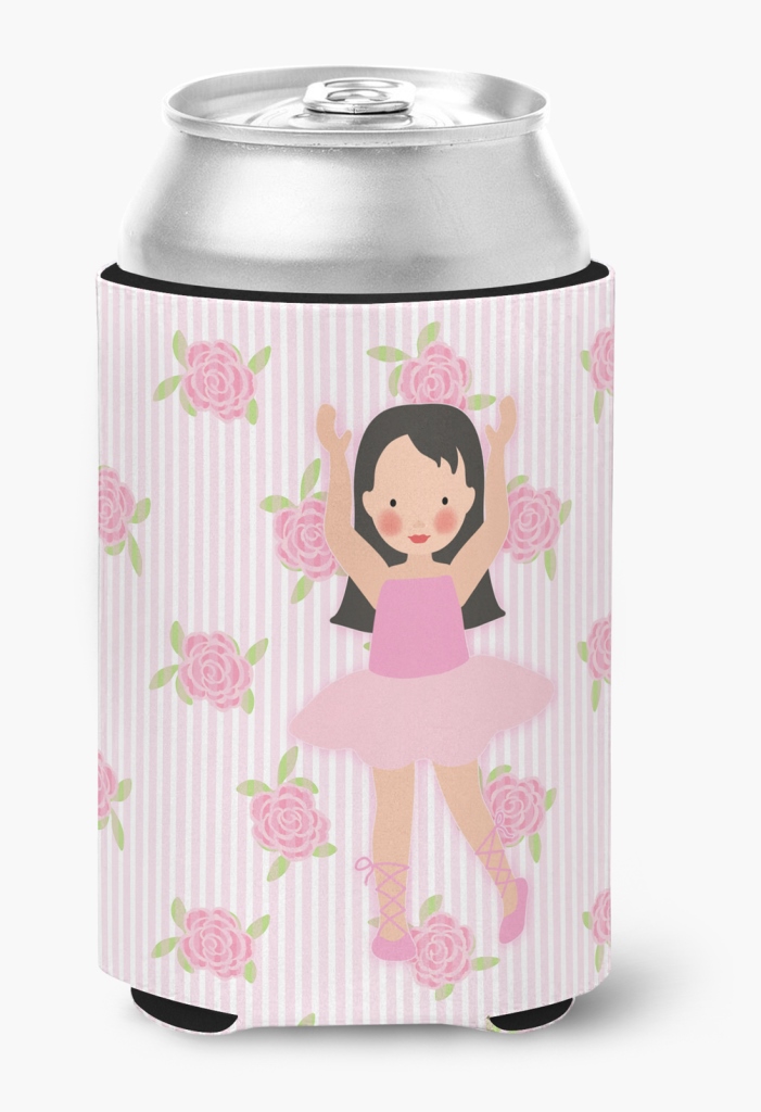 Ballerina Long Dark Hair Can or Bottle Hugger