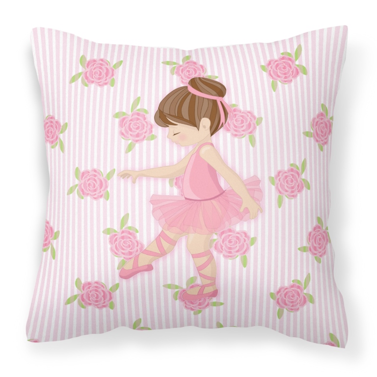 Ballerina Brunette Point Fabric Decorative Pillow - 14 x 3 x 14 in.