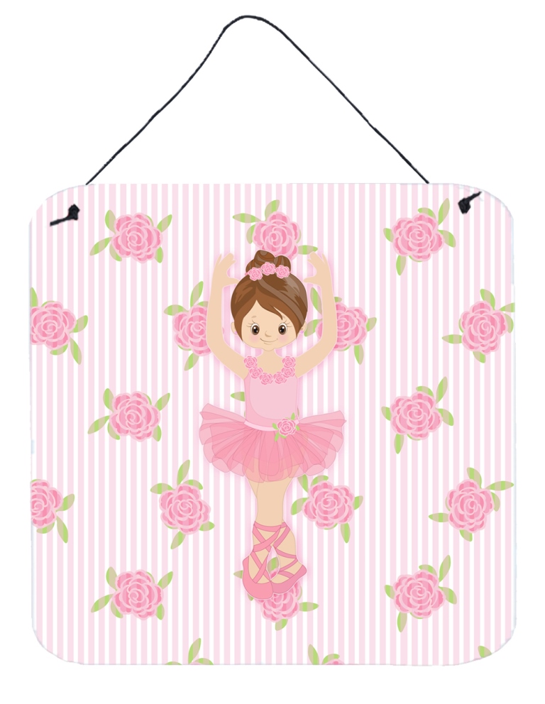 Ballerina Brunette Front Pose Wall or Door Hanging Prints