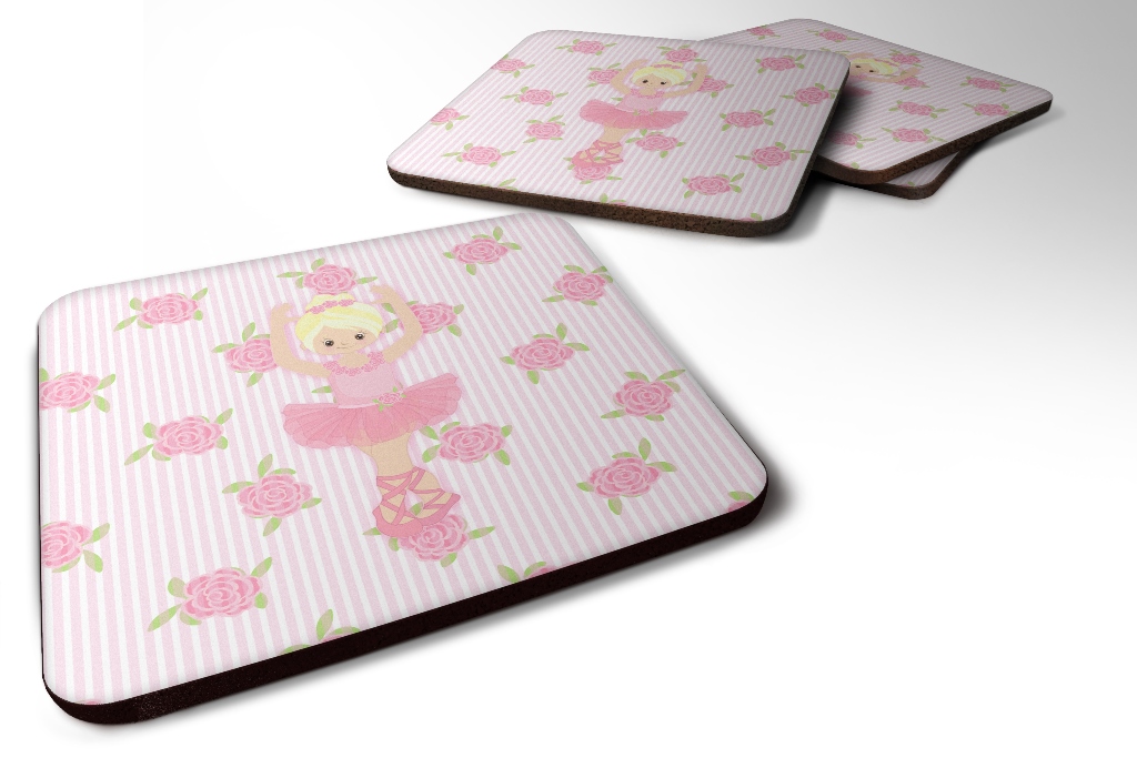 Picture of Carolines Treasures BB5164FC Ballerina Blonde Front Pose Foam Coaster, Set of 4