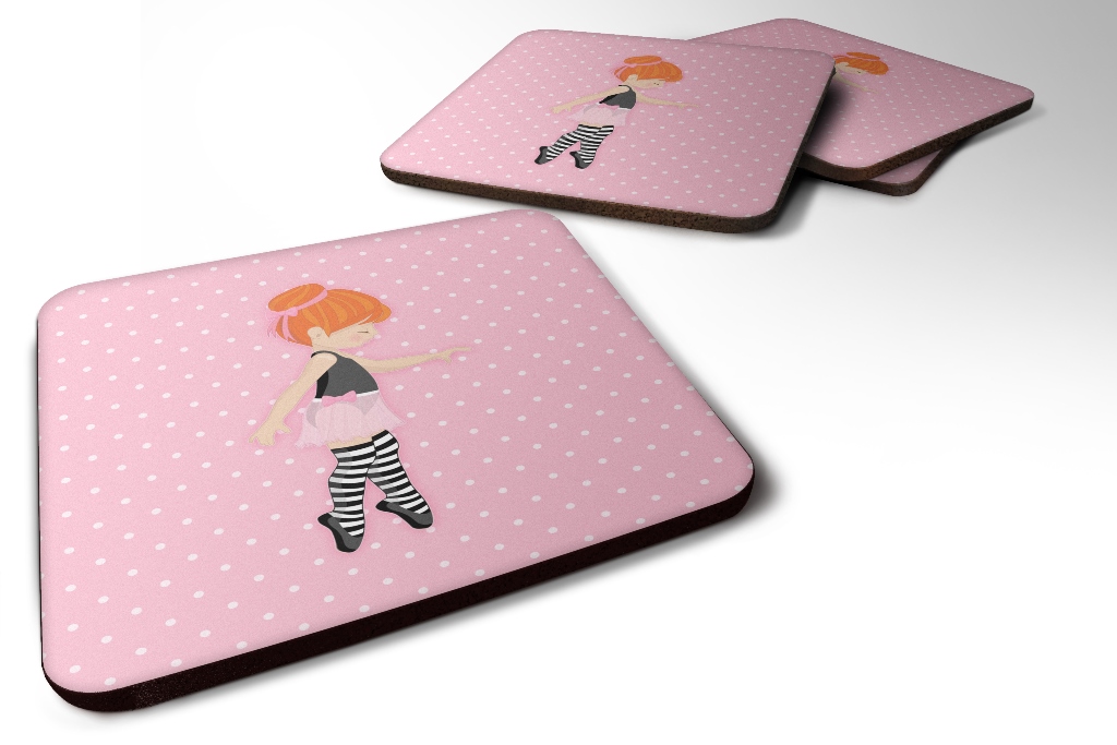 Ballerina Red Head Releve Foam Coaster - Red