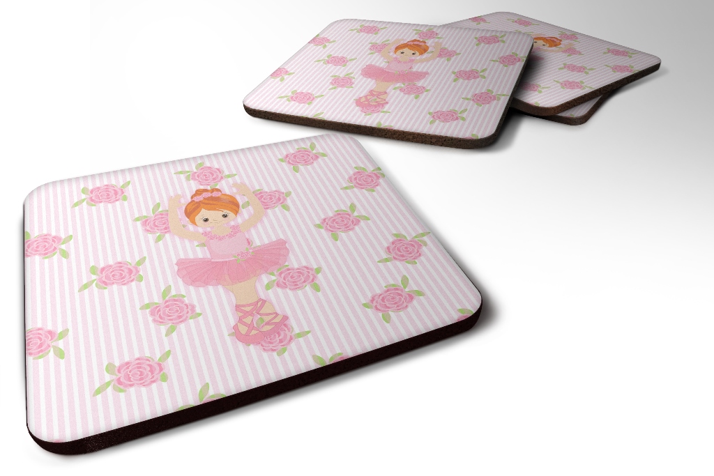 Picture of Carolines Treasures BB5169FC Ballerina Red Front Pose Foam Coaster, Set of 4
