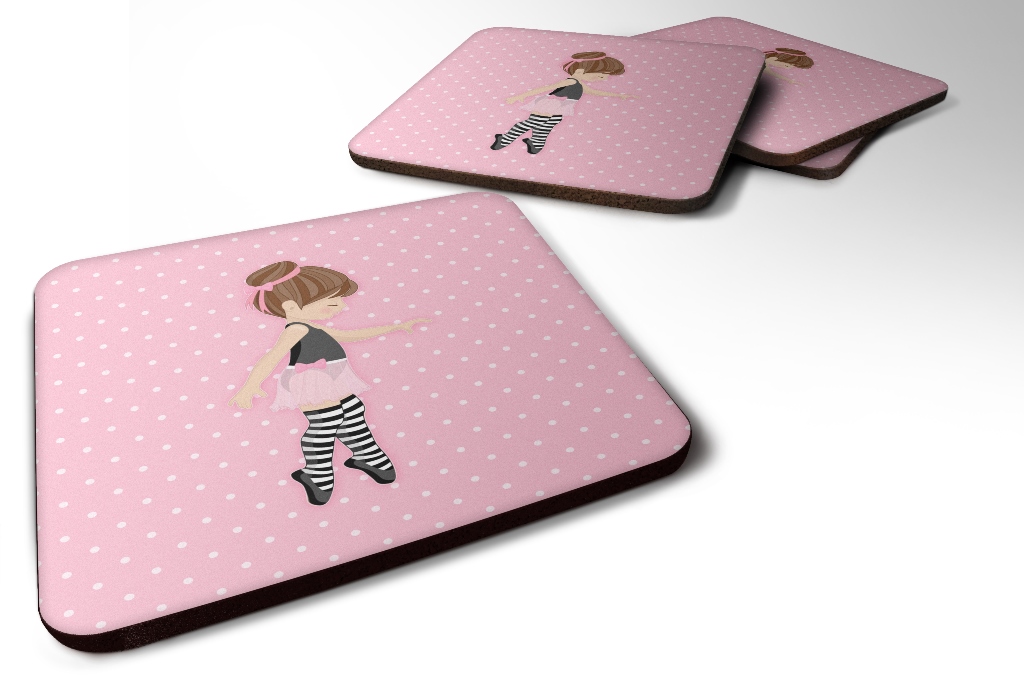 Picture of Carolines Treasures BB5175FC Ballerina Brunette Releve Foam Coaster, Set of 4