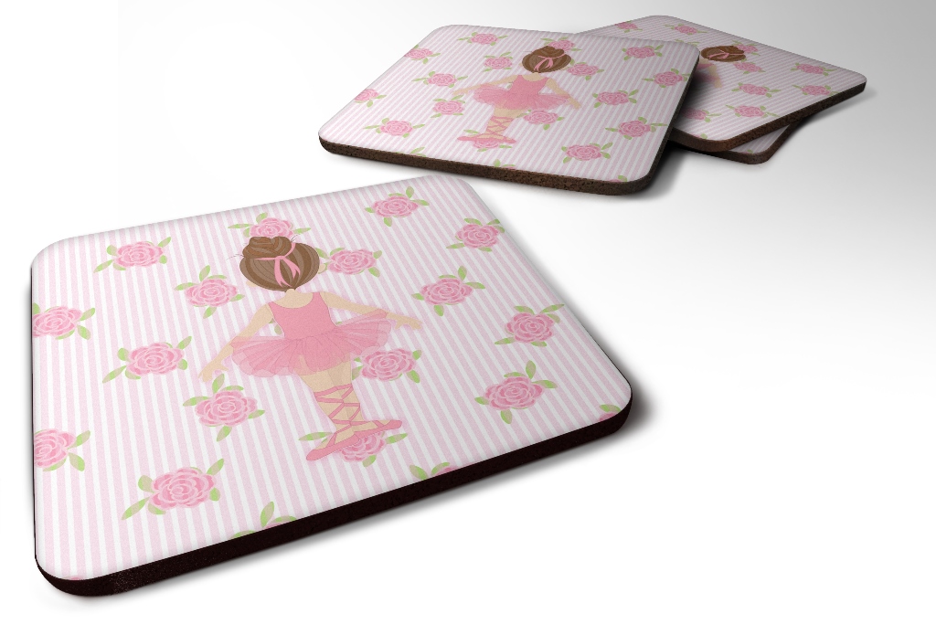 Ballerina Brunette Back Pose Foam Coaster