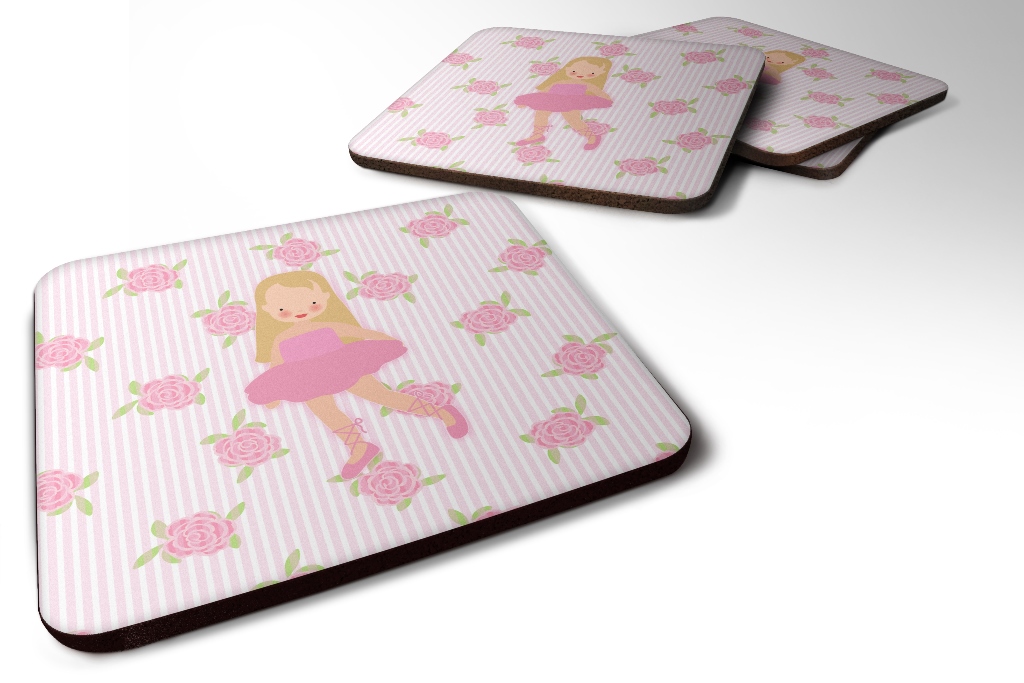 Ballerina Long Haired Blonde Foam Coaster