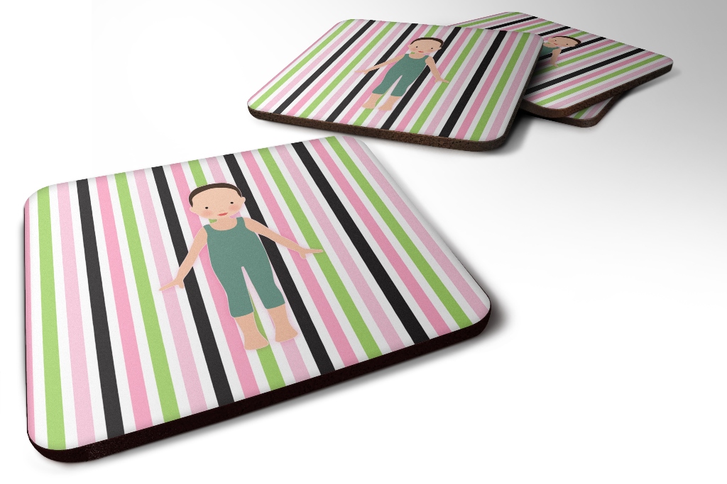 BB5186FC Dancer Bikatard Flex Hands Foam Coaster, Set of 4
