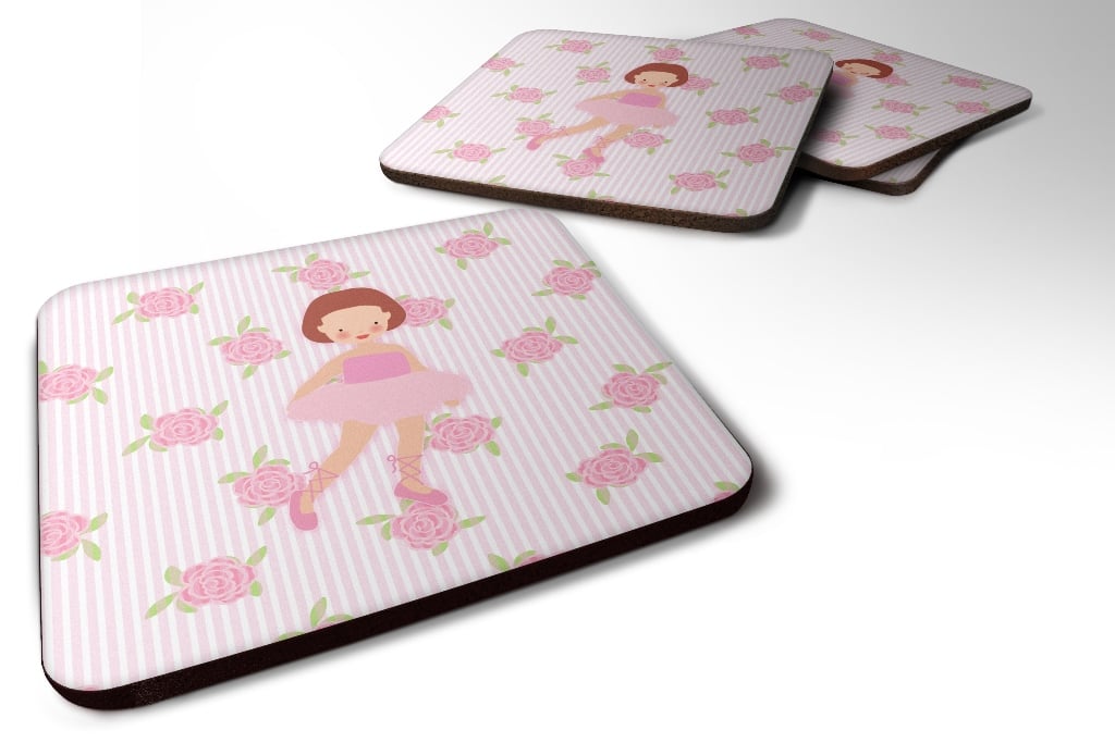 Ballerina Red Short Hair Foam Coaster