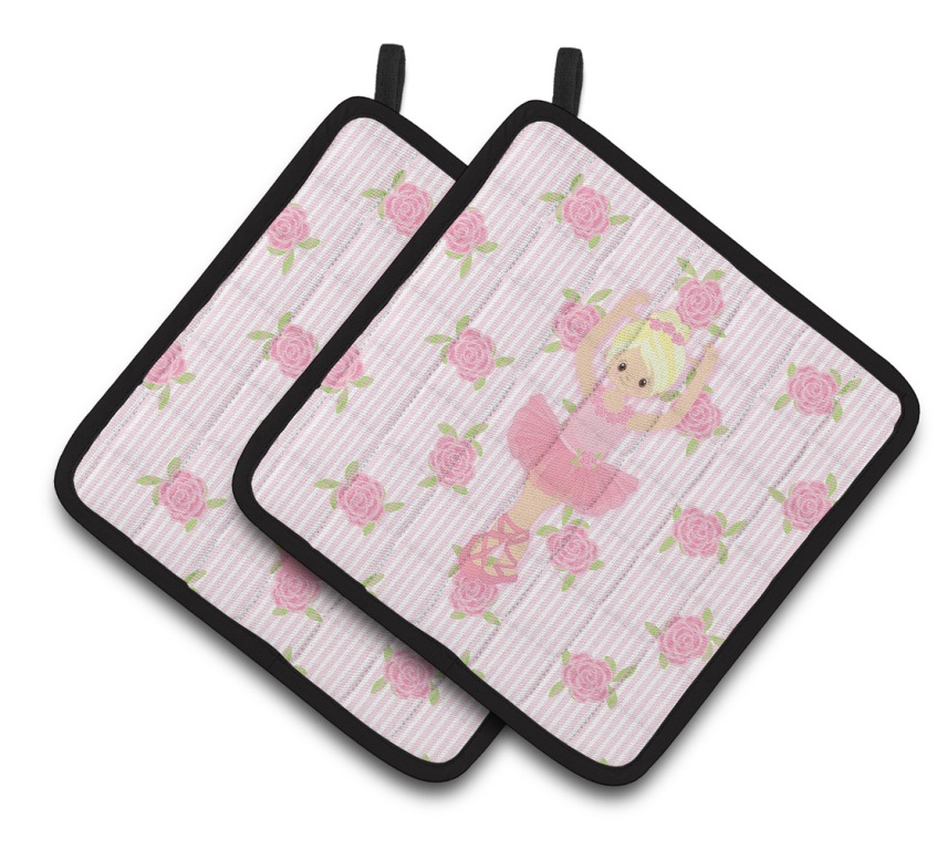 Picture of Carolines Treasures BB5164PTHD Ballerina Blonde Front Pose Pair of Pot Holders