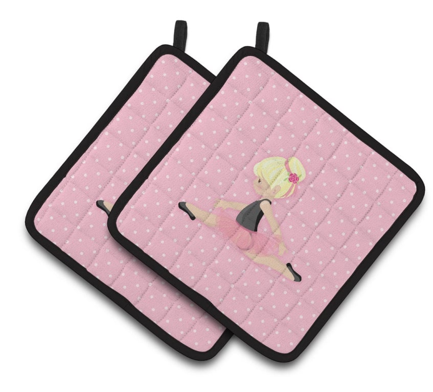 Picture of Carolines Treasures BB5166PTHD Ballerina Blonde Jete Pair of Pot Holders