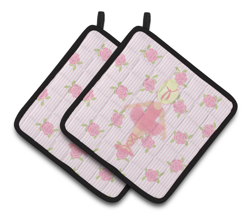 Picture of Carolines Treasures BB5167PTHD Ballerina Blonde Back Pose Pair of Pot Holders
