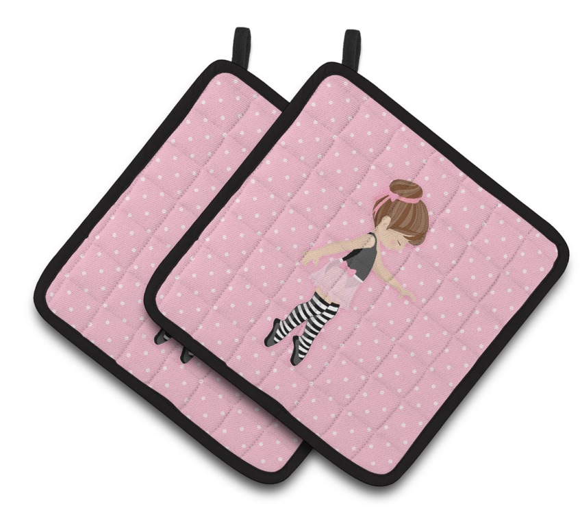 Picture of Carolines Treasures BB5175PTHD Ballerina Brunette Releve Pair of Pot Holders