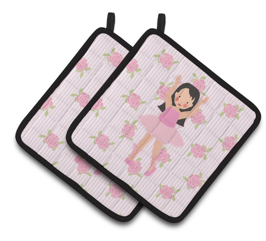 Picture of Carolines Treasures BB5181PTHD Ballerina Long Dark Hair Pair of Pot Holders