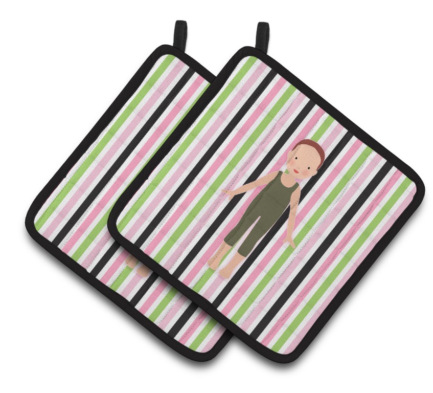 Picture of Carolines Treasures BB5183PTHD Dancer Bikatard Flexed Hands Pair of Pot Holders