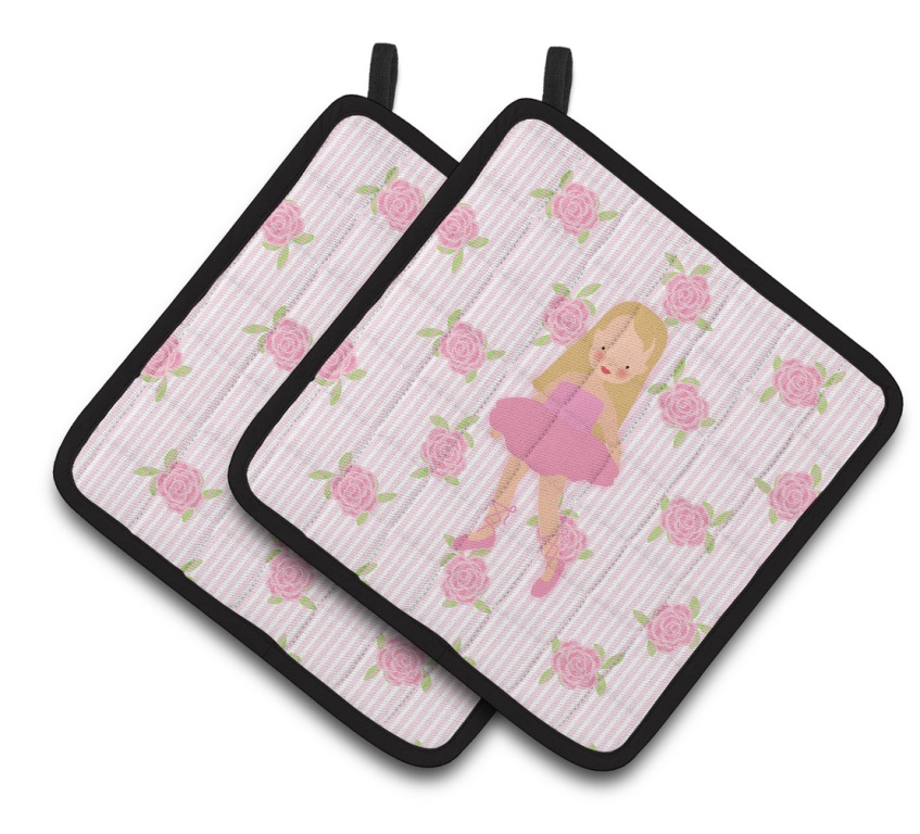 Picture of Carolines Treasures BB5185PTHD Ballerina Long Haired Blonde Pair of Pot Holders