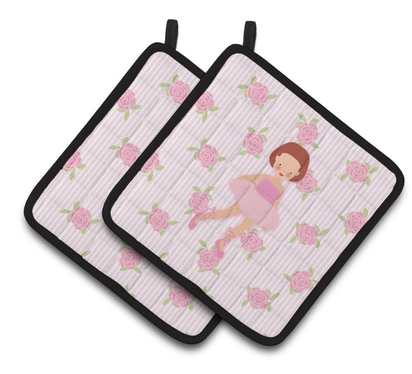 Picture of Carolines Treasures BB5191PTHD Ballerina Red Short Hair Pair of Pot Holders
