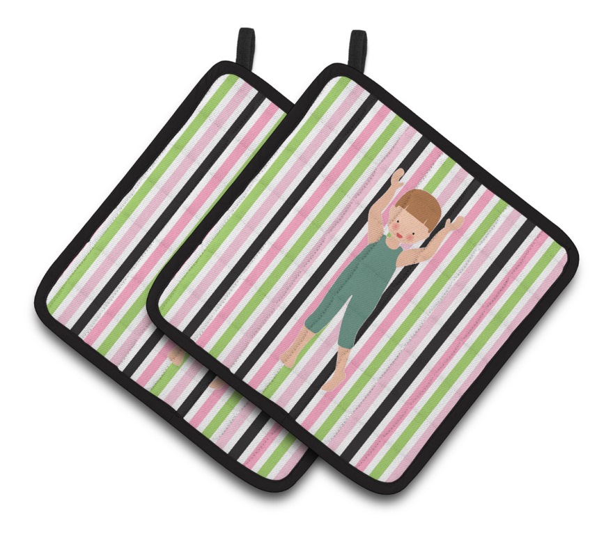 Picture of Carolines Treasures BB5193PTHD Dancer Bikatard Brown Hair Pair of Pot Holders