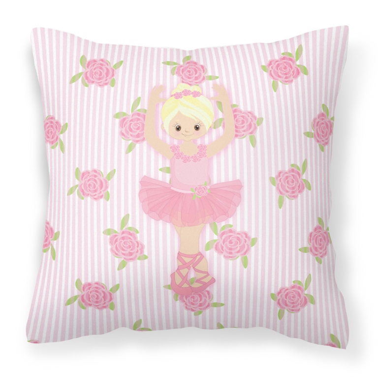BB5164PW1818 Ballerina Blonde Front Pose Fabric Decorative Pillow - 18 x 3 x 18 in.
