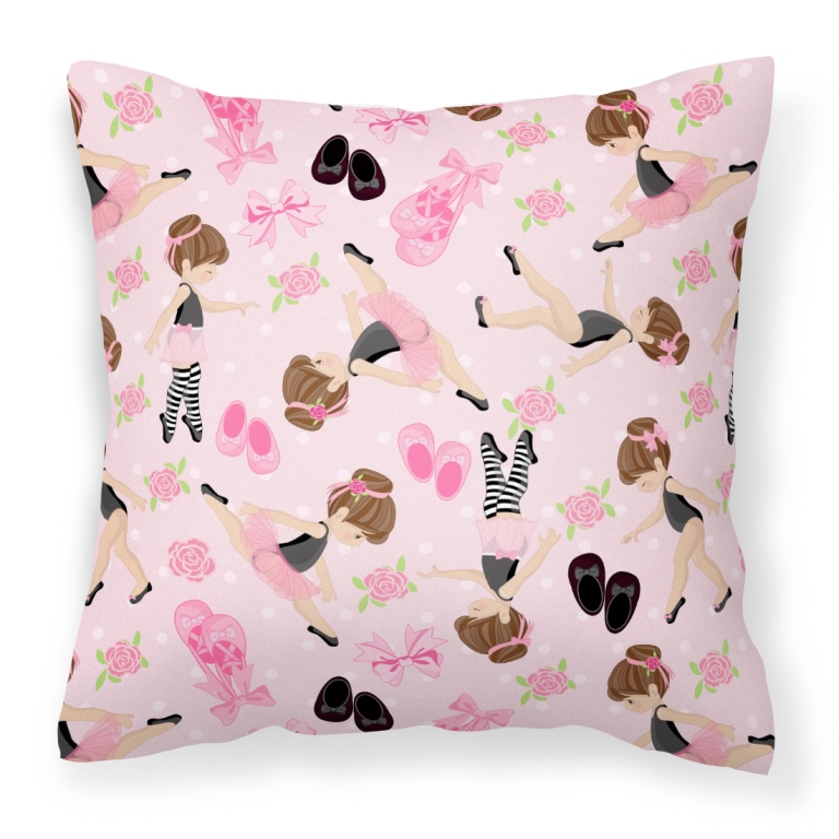 Ballerinas & Roses Fabric Decorative Pillow - 18 x 3 x 18 in.