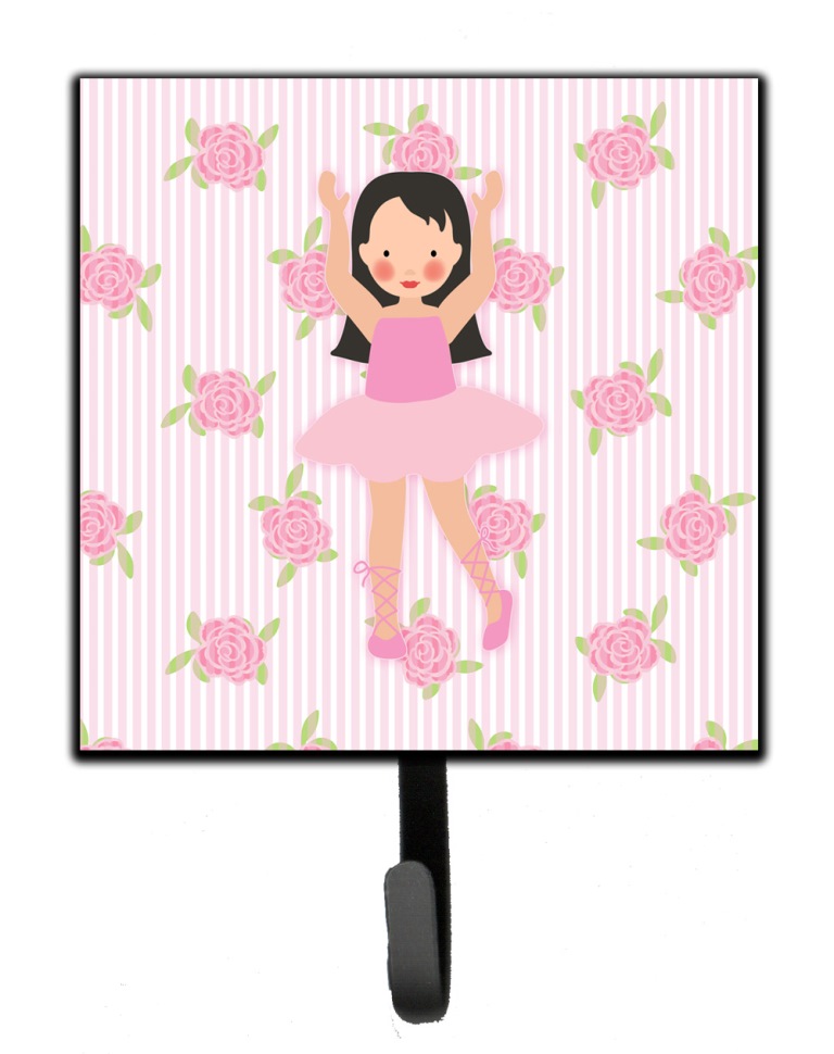 Ballerina Long Dark Hair Leash or Key Holder