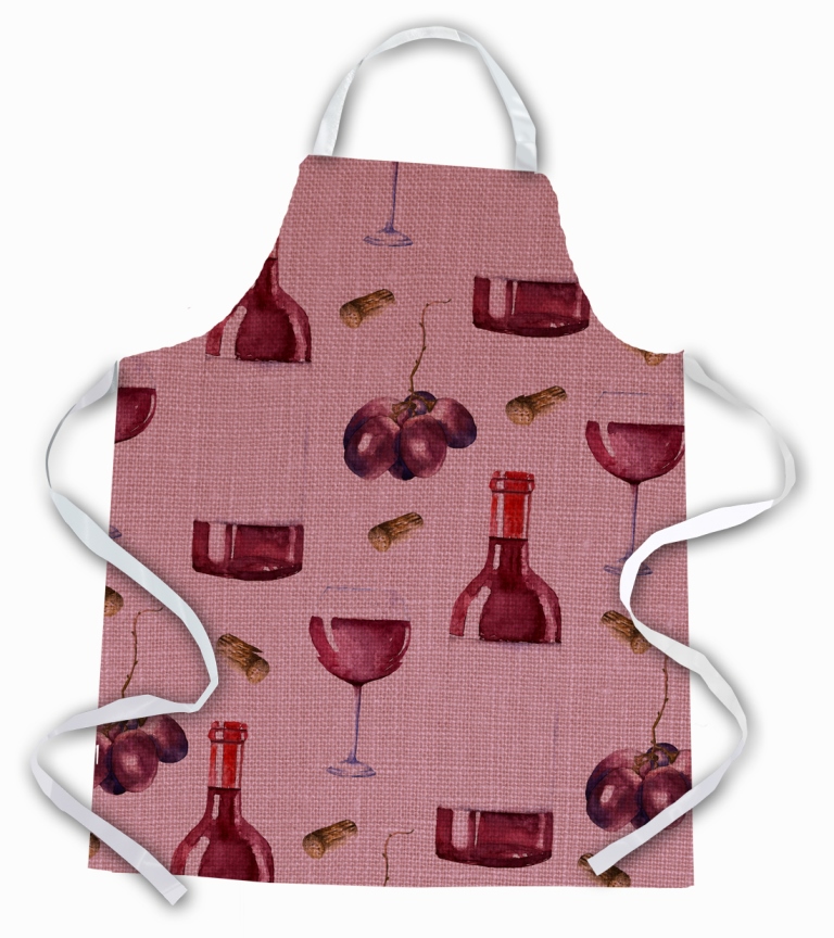 Picture of Carolines Treasures BB5195APRON Red Wine on Linen Apron