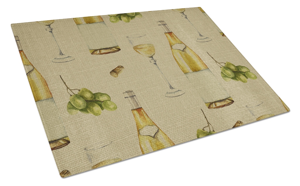 White Wine on Linen Glass Cutting Board - Large