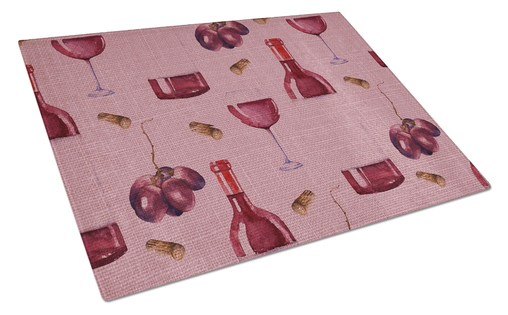 Red Wine on Linen Glass Cutting Board - Large