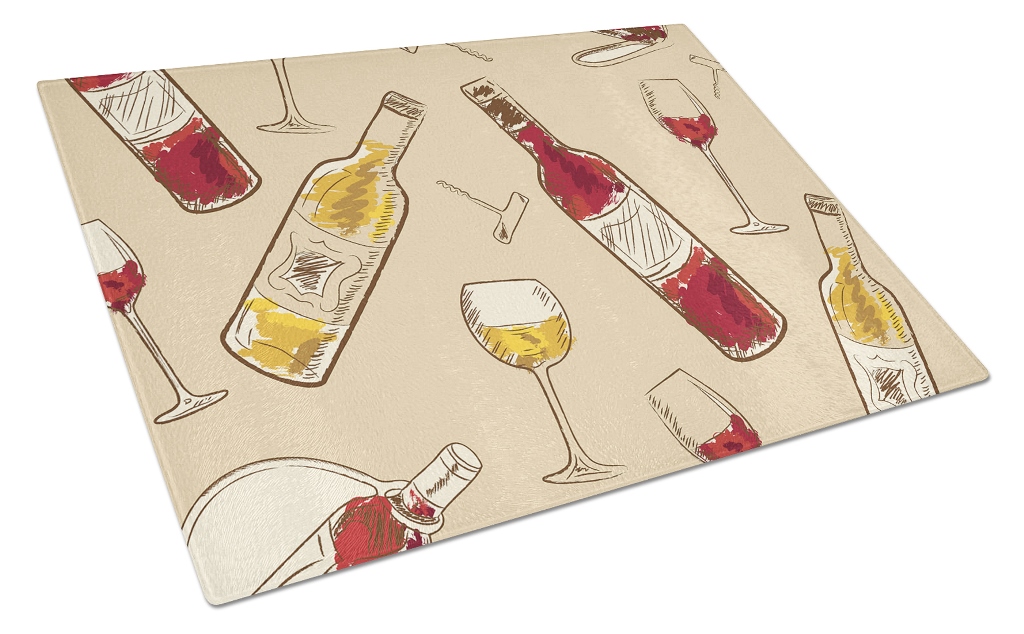 Red & White Wine Glass Cutting Board - Large