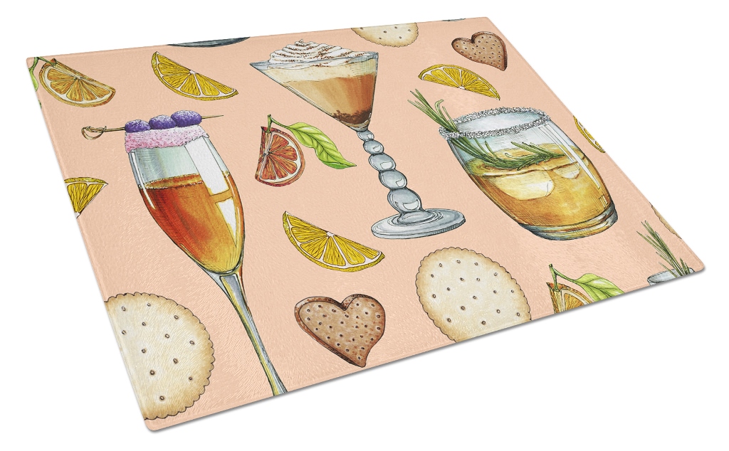 Drinks & Cocktails Peach Glass Cutting Board - Large