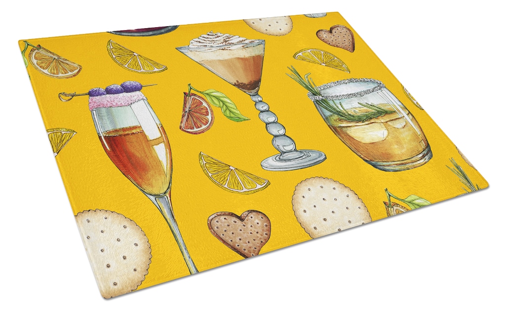 Drinks & Cocktails Gold Glass Cutting Board, Large