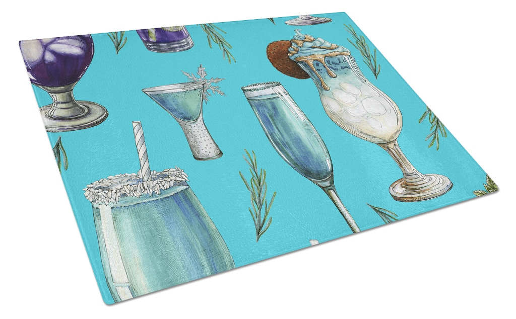 Drinks & Cocktails Blue Glass Cutting Board - Large