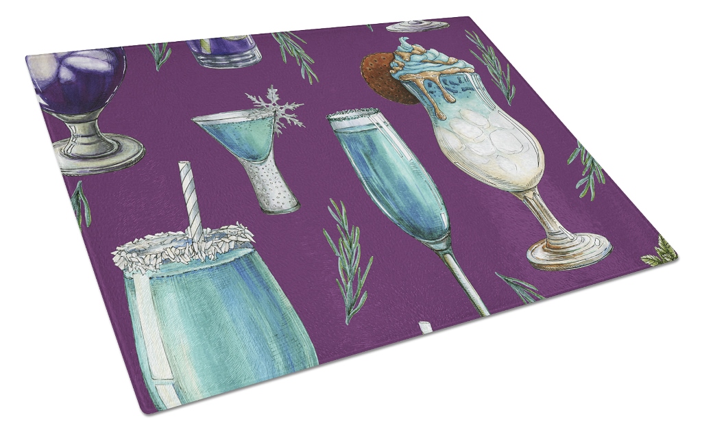 Drinks & Cocktails Purple Glass Cutting Board, Large