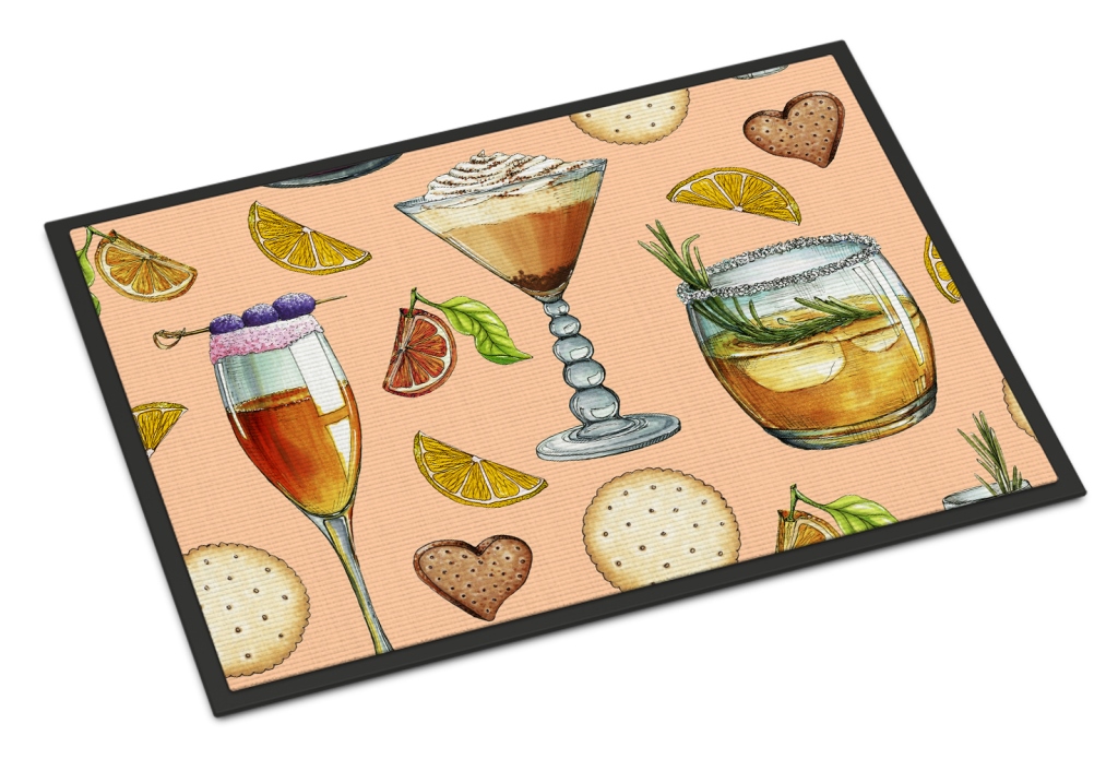 Picture of Carolines Treasures BB5200MAT Drinks & Cocktails Peach Indoor or Outdoor Mat, 18 x 27 in.
