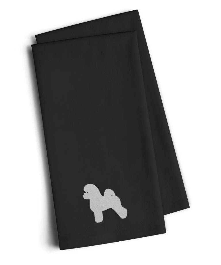 Picture of Carolines Treasures BB3445BKTWE Bichon Frise Black Embroidered Kitchen Towel, Set of 2