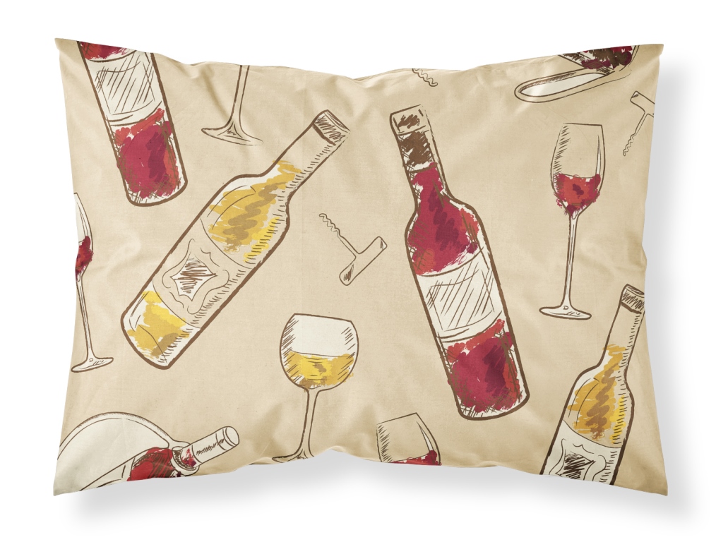 Red & White Wine Fabric Standard Pillowcase