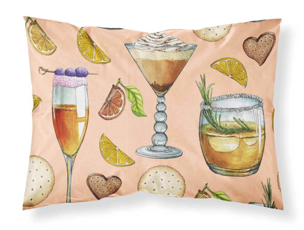 Drinks & Cocktails Peach Fabric Standard Pillowcase