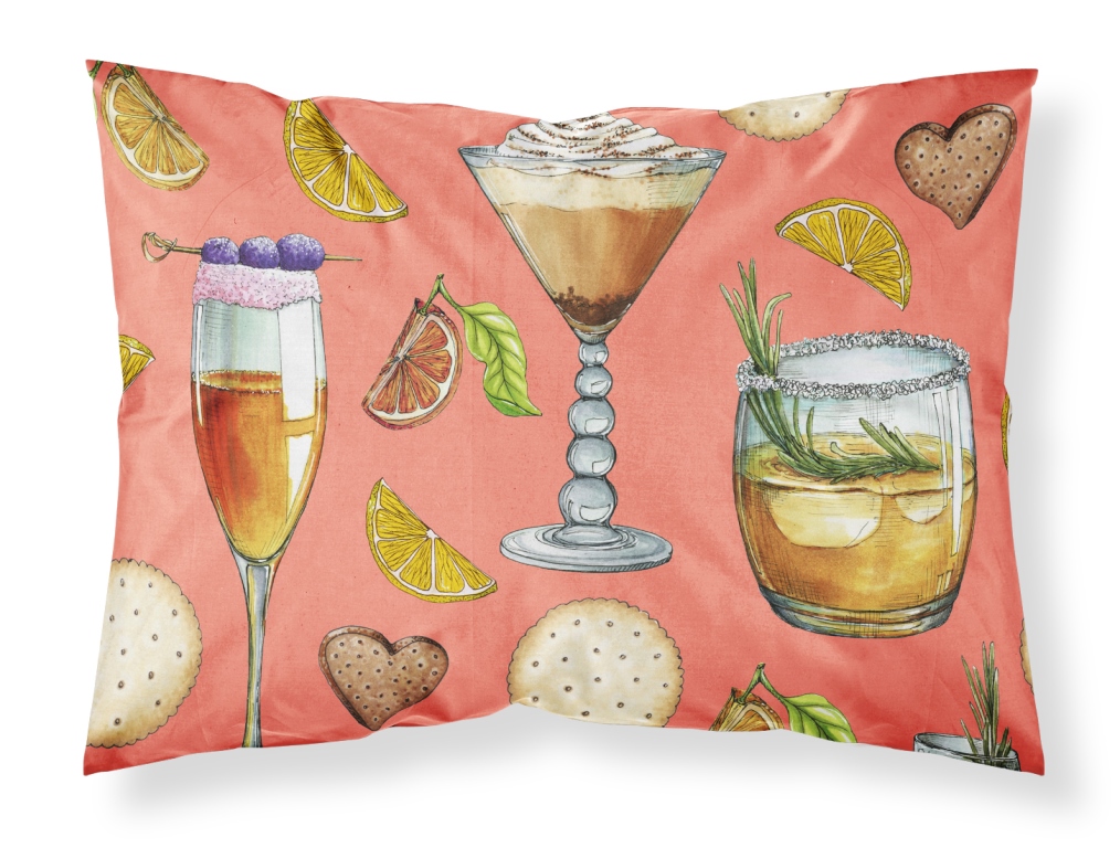 Drinks & Cocktails Salmon Fabric Standard Pillowcase