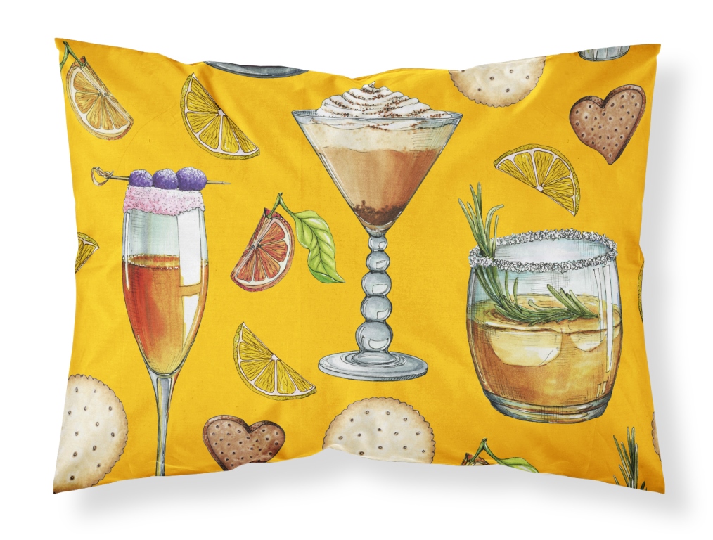 Drinks & Cocktails Gold Fabric Standard Pillowcase