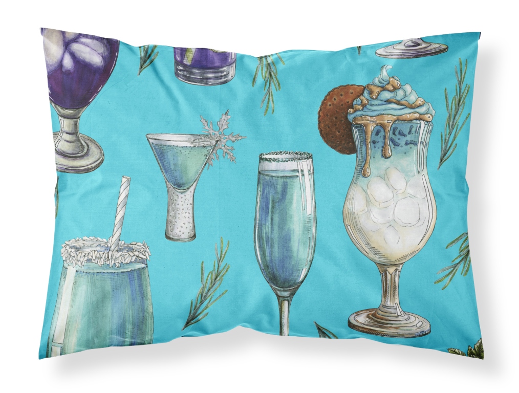 BB5203PILLOWCASE Drinks & Cocktails Blue Fabric Standard Pillowcase