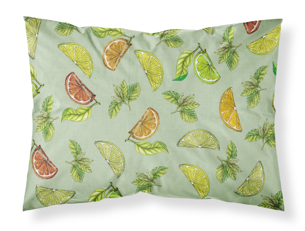 BB5206PILLOWCASE Lemons Limes & Orange Fabric Standard Pillowcase - 20.5 x 0.25 x 30 in.