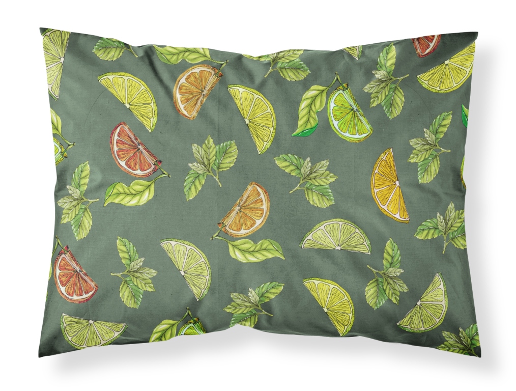 BB5207PILLOWCASE Lemons Limes & Orange Fabric Standard Pillowcase - 20.5 x 0.25 x 30 in.