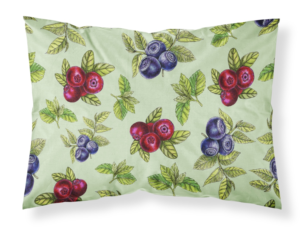 Picture of Carolines Treasures BB5208PILLOWCASE Berries in Green Fabric Standard Pillowcase