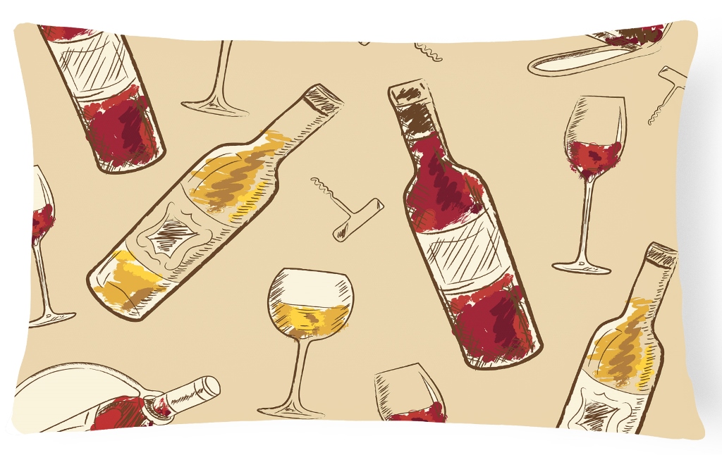 Red & White Wine Canvas Fabric Decorative Pillow