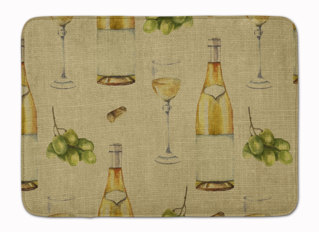White Wine on Linen Machine Washable Memory Foam Mat