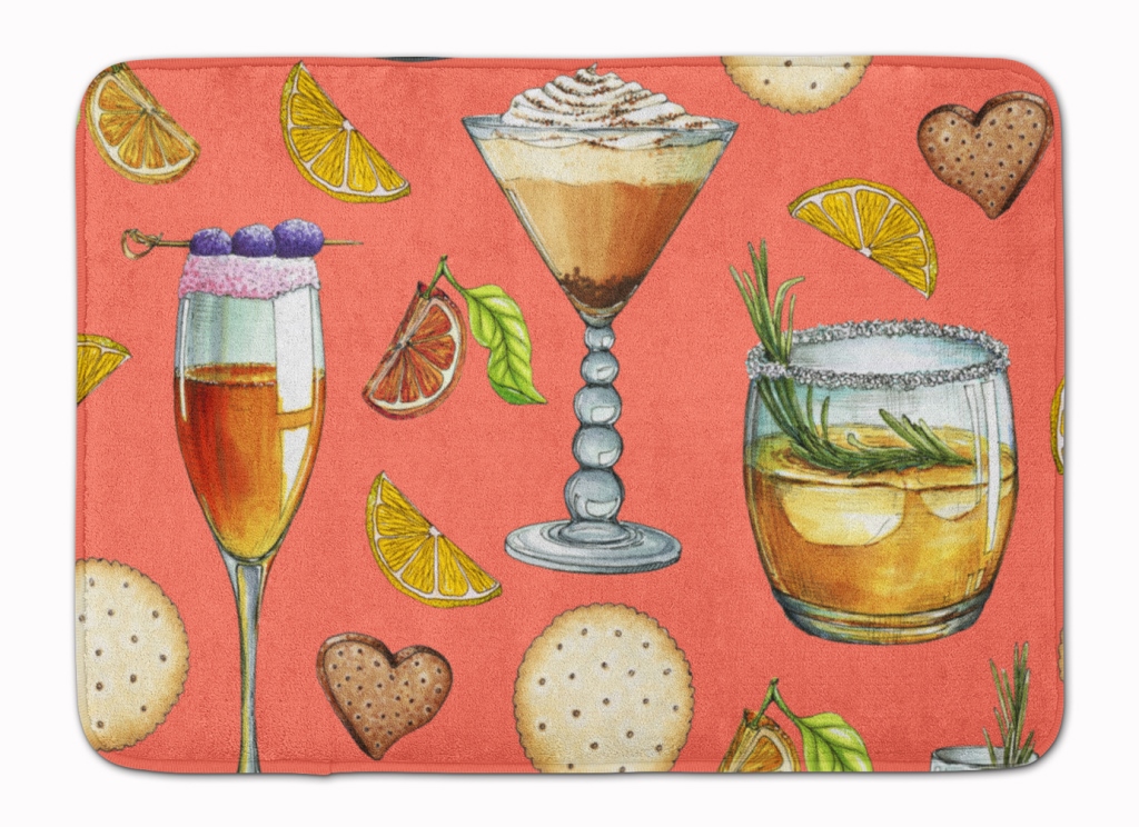 Drinks & Cocktails Salmon Machine Washable Memory Foam Mat