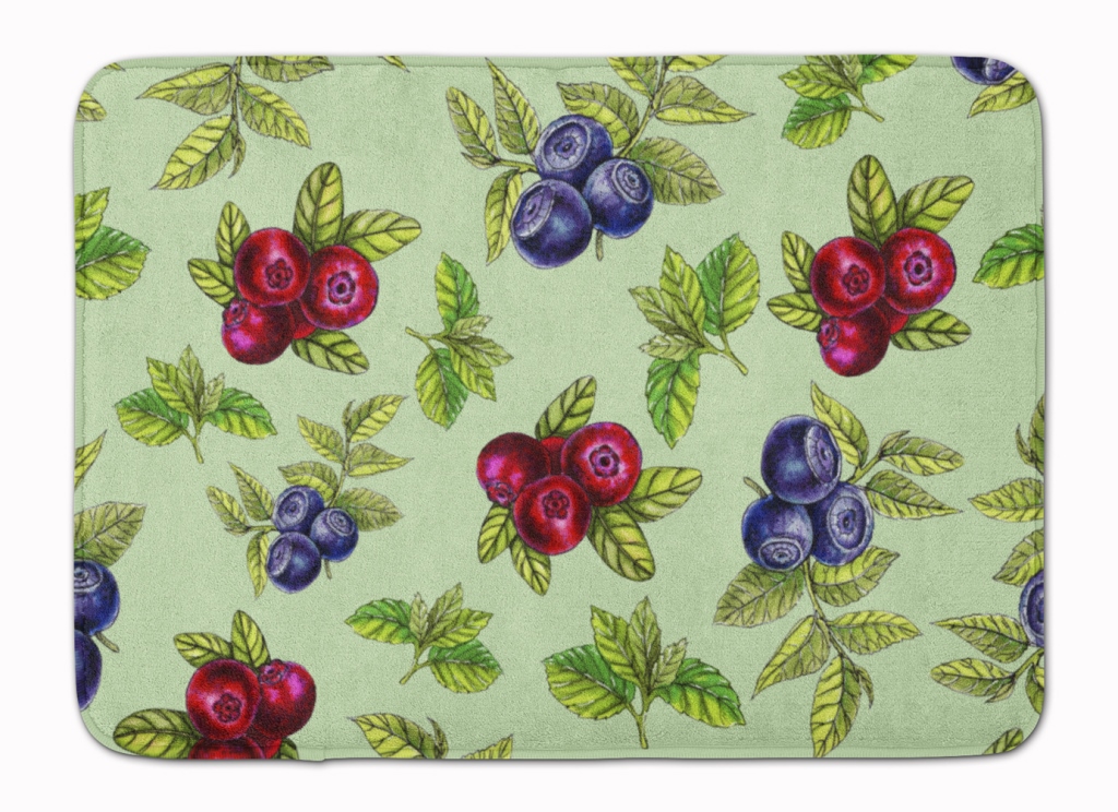 BB5208RUG Berries in Green Machine Washable Memory Foam Mat