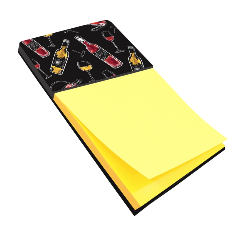 BB5197SN Red & White Wine on Black Sticky Note Holder