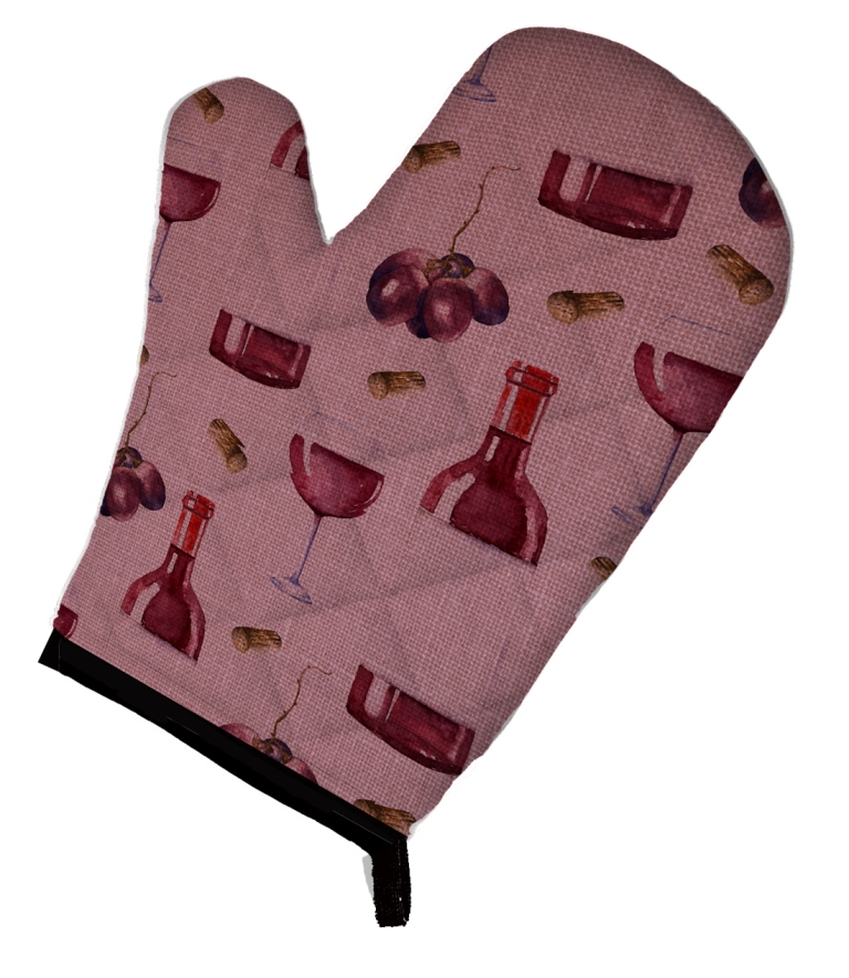 Picture of Carolines Treasures BB5195OVMT Red Wine on Linen Oven Mitt